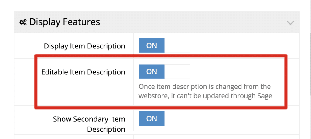 Editable Item Description in Commercebuild.